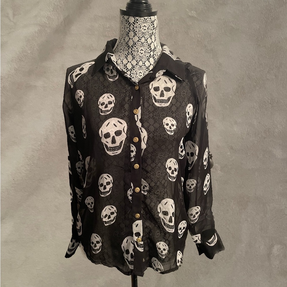 Last Kiss Skull Blouse - Size XS